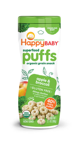 Happy Baby Puffs Manzana y Brócoli
