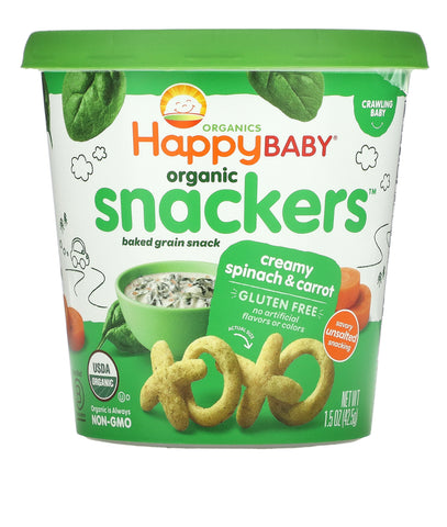 Happy Baby Snackers Espinaca Cremosa y Zanahoria