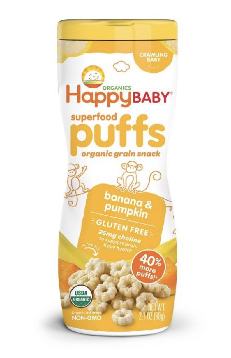 Happy Baby Puffs Platano y Calabaza