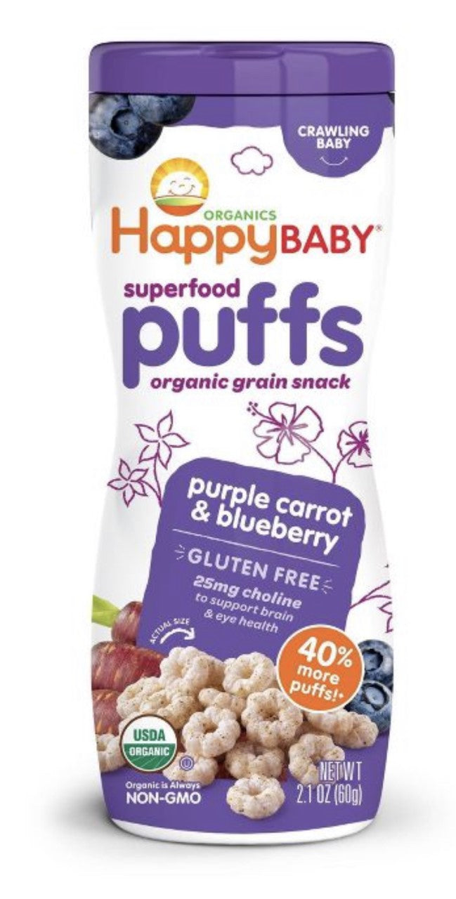 Happy Baby Puffs Blueberry & Zanahoria Morada